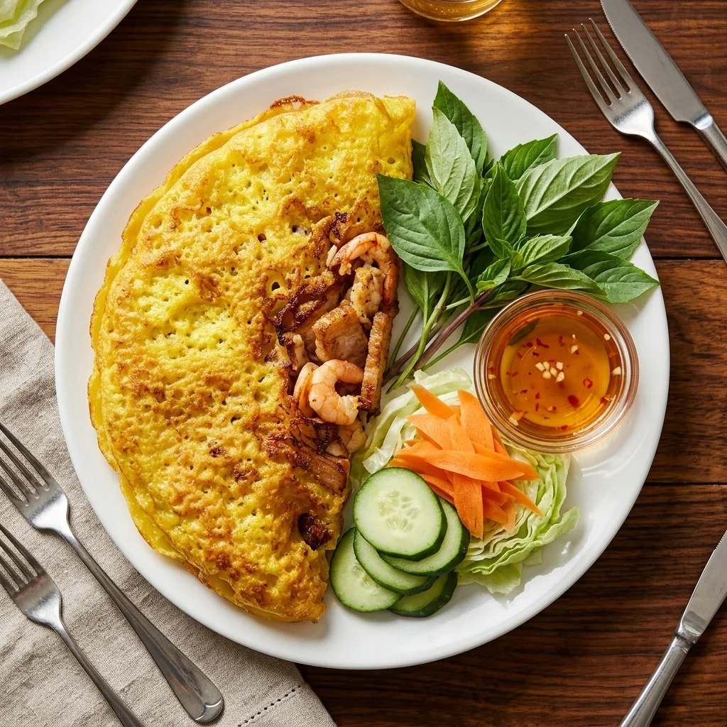 Vietnamese Sizzling Crepe at Pho Binh Minh Restaurant in Winnipeg