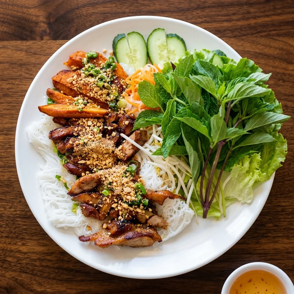 Vietnamese noodle dish at Pho Binh Minh Winnipeg